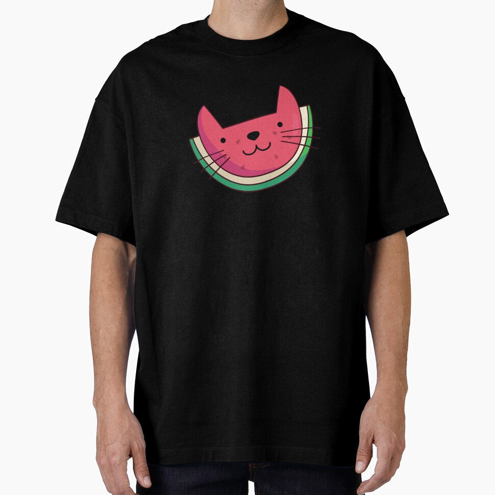 Cat-ermelon Cute Cat Watermelon Pun by punnybone Unisex , , , Long Sleeve Tee