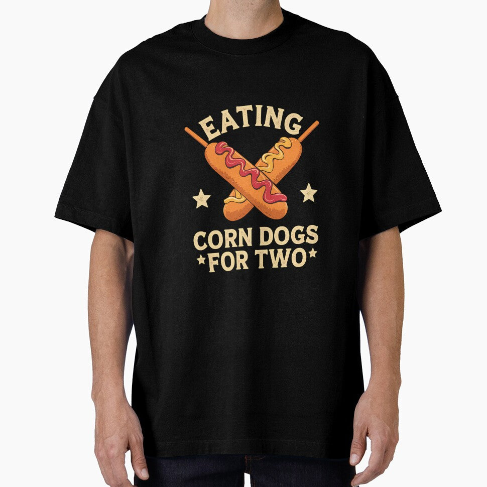 Eating Corn Dogs For Two Street Food Corndog Lover Corndog by IhanVaanMaArt Unisex , , , Long Sleeve Tee