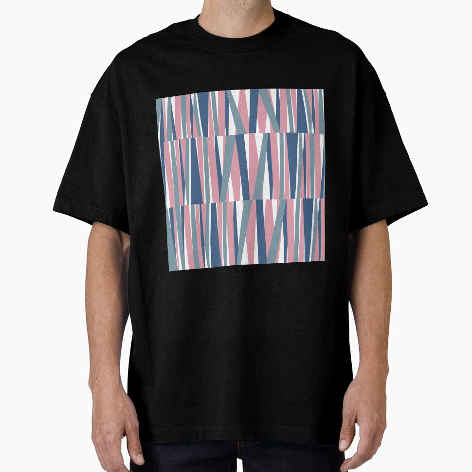 Retro Angular Stripes Pink and Blue by QuestingPixel