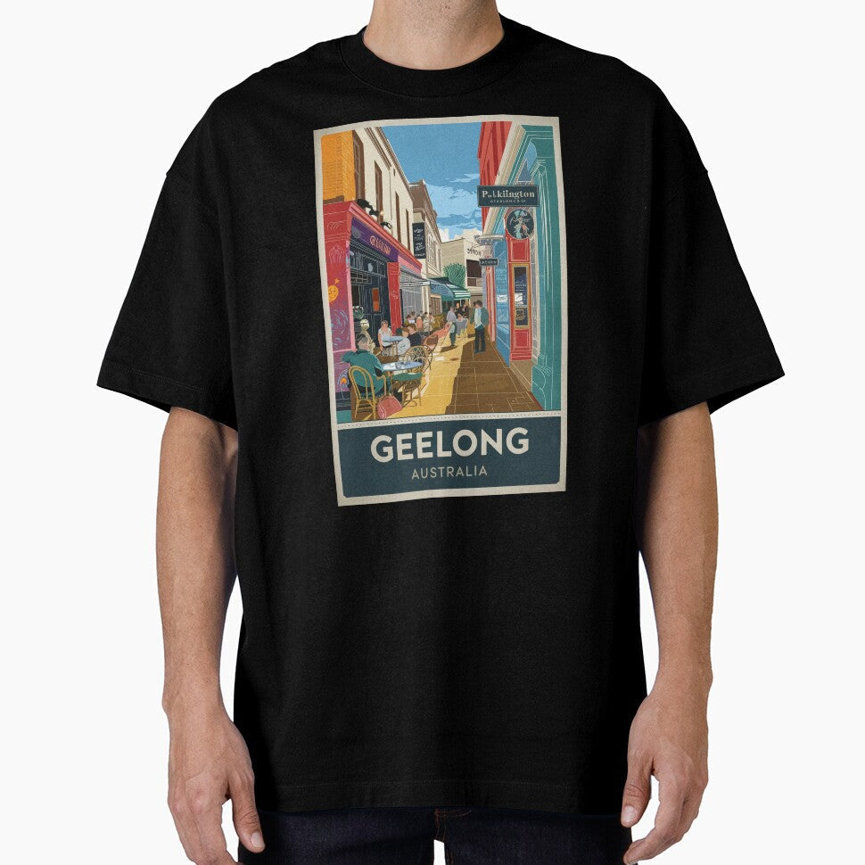Geelong Vintage Travel Poster by TravelerRat Unisex , , , Long Sleeve Tee