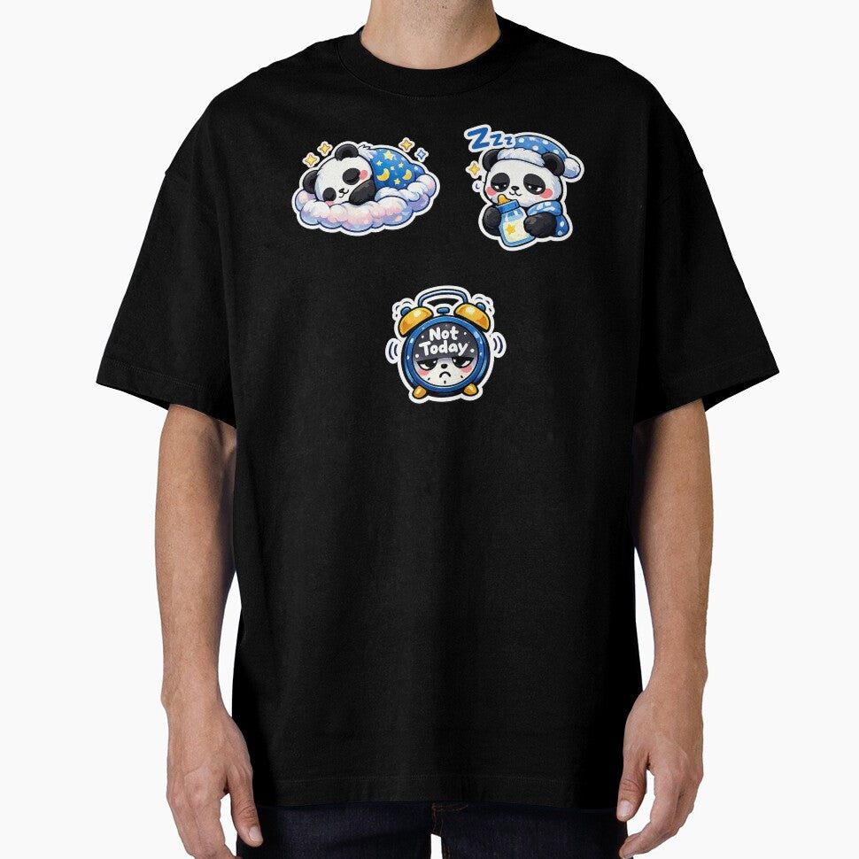 Cute Kawaii Panda Set, Cute Kawaii Sleeping Panda by graphic-genie Unisex , , , Long Sleeve Tee