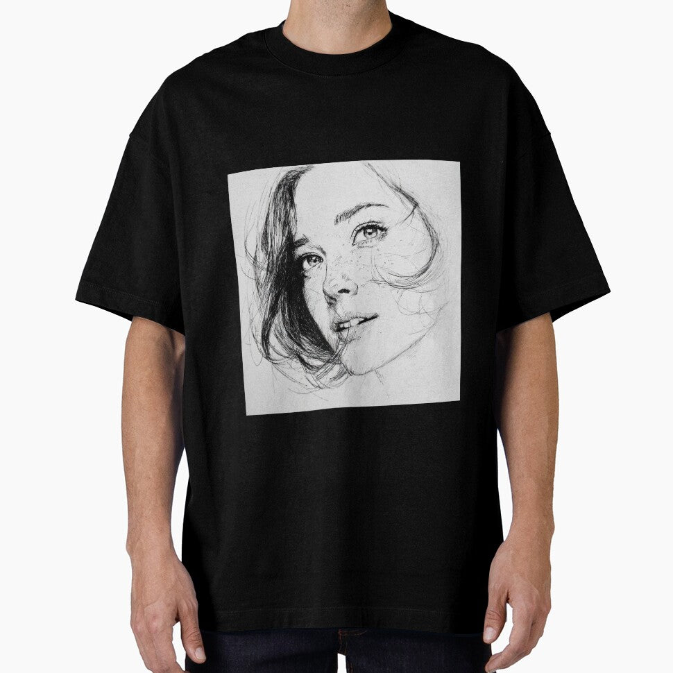 Clara the Thoughtful – Intimate Female Portrait Line Art by mliotard