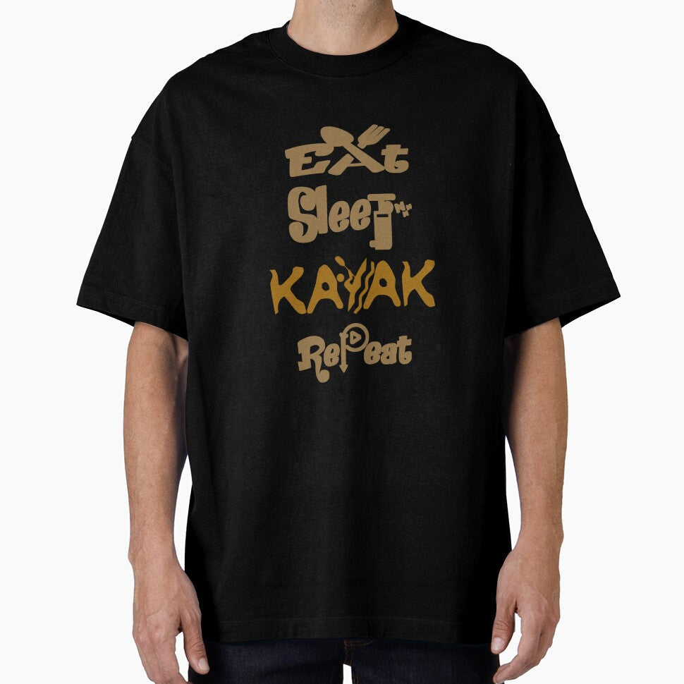 Eat sleep kayak repeat, by Chakilogy Unisex , , , Long Sleeve Tee