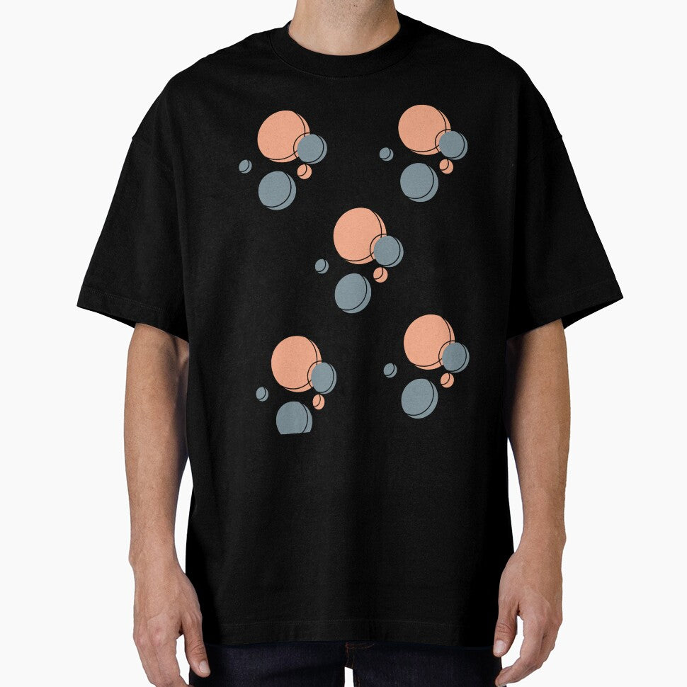 "Abstract Geometric Circles Pattern - Peach and Gray" by El-kaeed