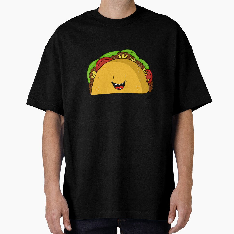 Smiling Kawaii Taco — Cute Food Cartoon Humor Mexico Funny Gift by CLC54 Unisex , , , Long Sleeve Tee