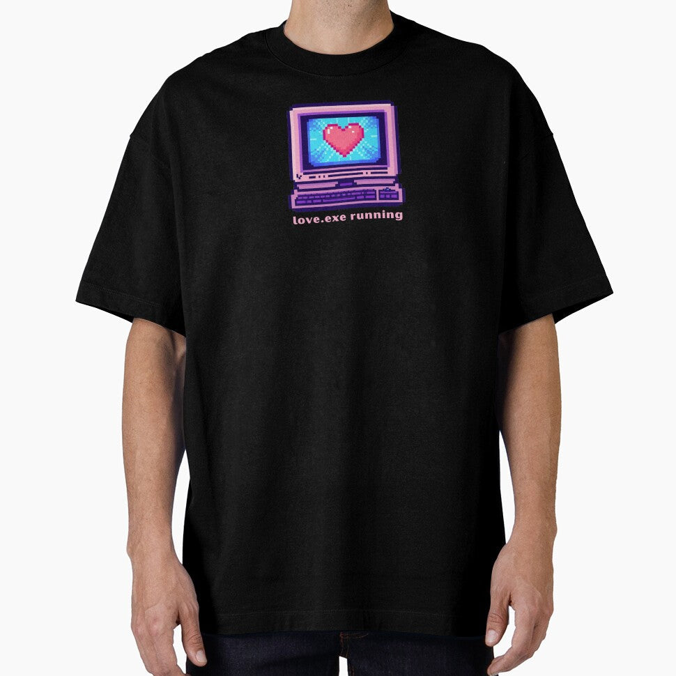 Love.exe Running - Cute Pun | TeeHee Puns Funny Design by TeeHee Puns Unisex , , , Long Sleeve Tee