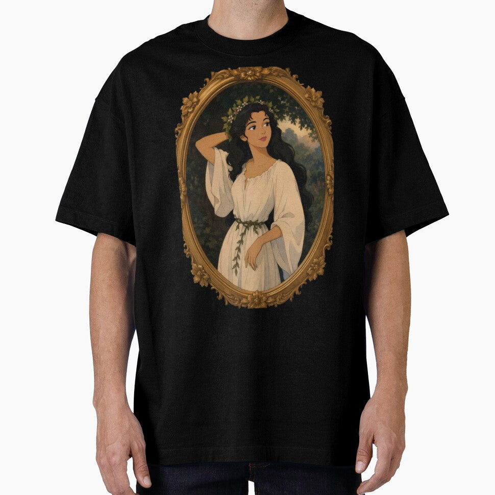Enchanted Forest Maiden – Vintage Fantasy Portrait Art by Hollow Moon Studios. Unisex , , , Long Sleeve Tee