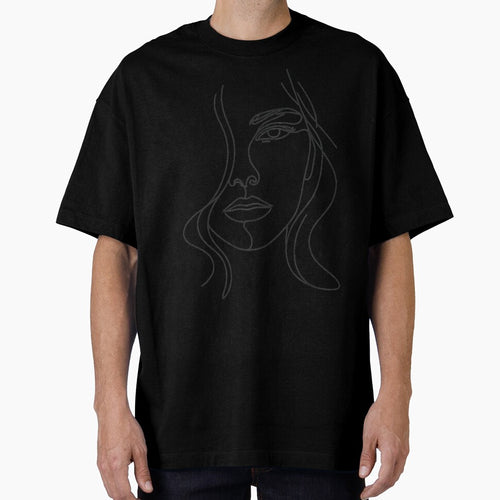 A Half-Face Portrait of a Woman Drawn in Line by Pickmash