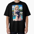 Blond Hair Anime Girl in School Swimsuit by kenvel Unisex , , , Long Sleeve Tee
