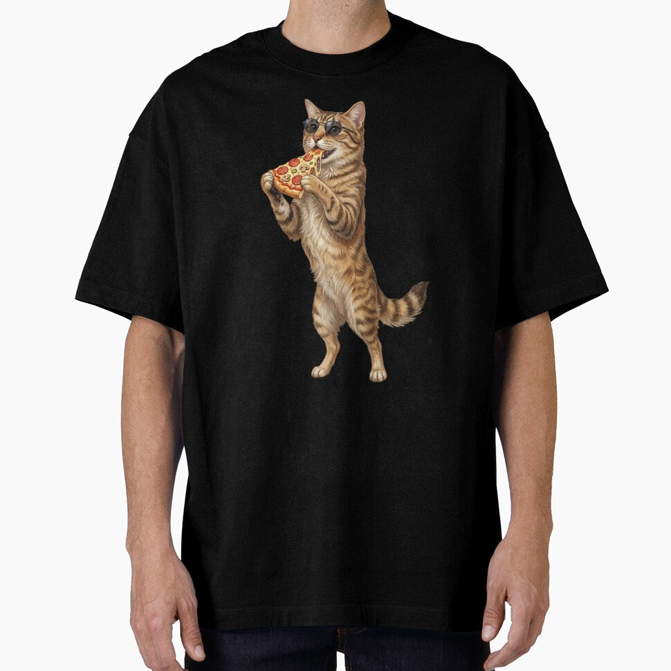 Funny Cat Eating Pizza Animal Lover by TerryConnells
