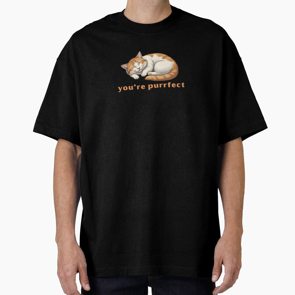 You're purrfect - Cute Pun | TeeHee Puns Funny Design by TeeHee Puns Unisex , , , Long Sleeve Tee