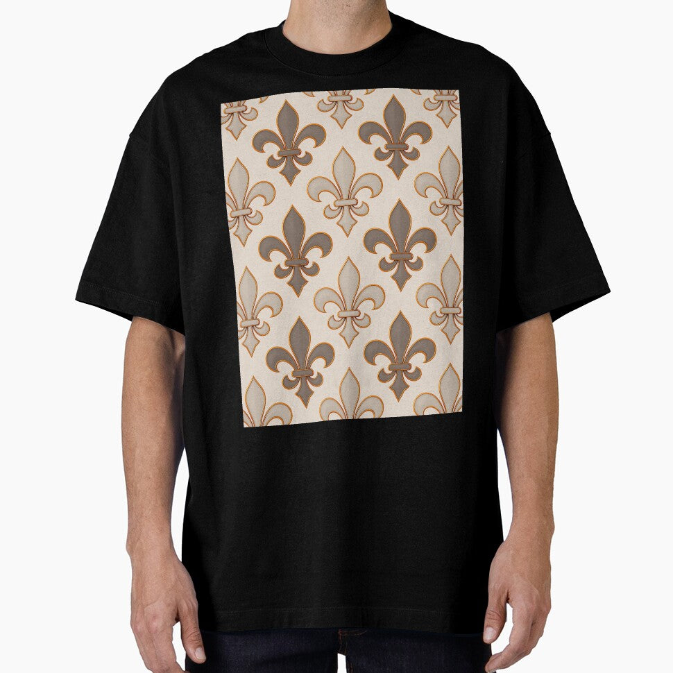 Neutral Earthy Tone Fleur-de-lis Royal Design by PatternTitan