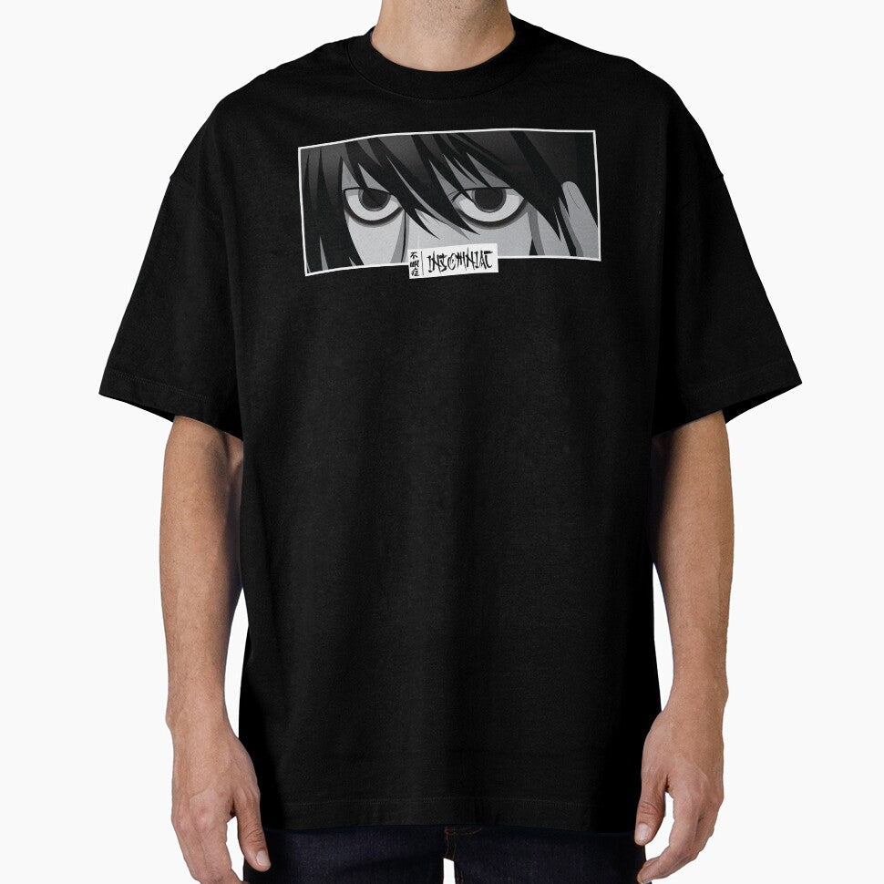 Insomniac Anime Eyes Monochrome Japanese Cozy Manga by Otakurypto Unisex , , , Long Sleeve Tee