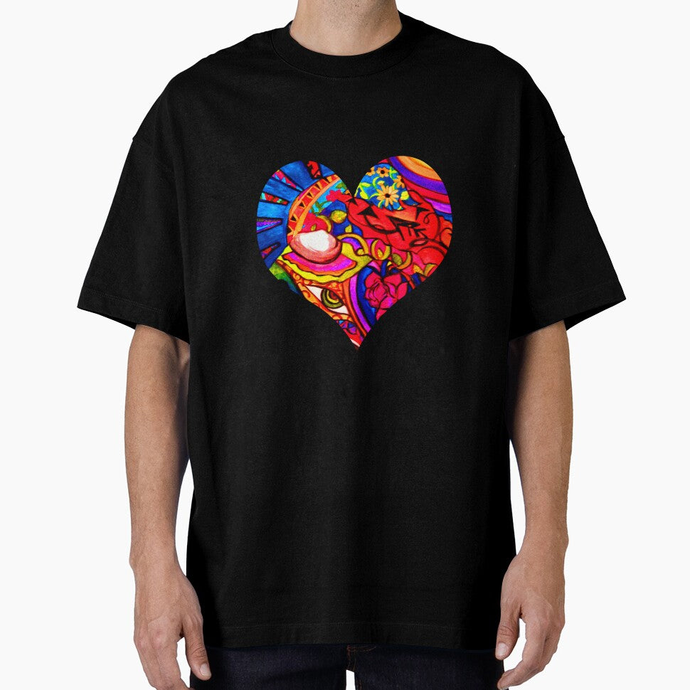 Abstract Nature Painted Collage Heart by artbyomega