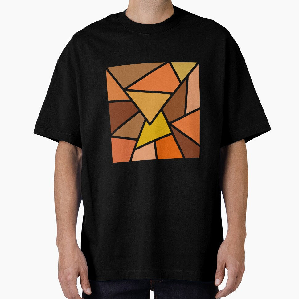 Geometric Stained Glass In Neutral Tones by Gsallicat