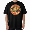 Powered by Pizza – Funny Pizza Lover Food Humor Design by rushaib Unisex , , , Long Sleeve Tee