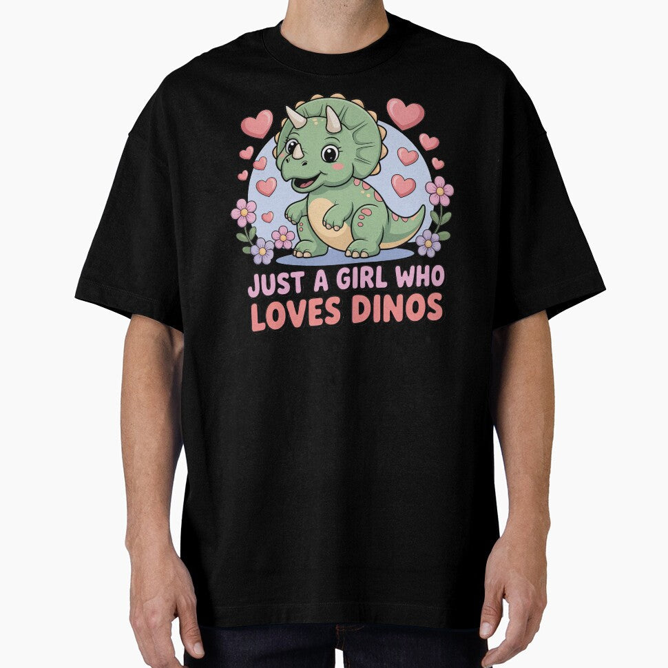 Cartoon Dinosaur, Just A Girl Who Loves Dinos by graphic-genie Unisex , , , Long Sleeve Tee