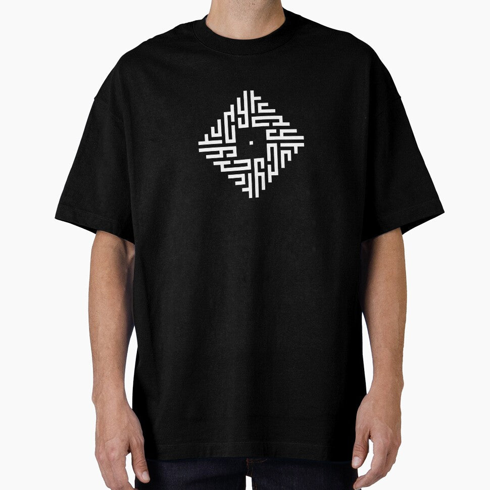 LUCY | White | Modern Geometric Kufi Calligraphy | From Name to Art by FOR YOUR NAME Unisex , , , Long Sleeve Tee