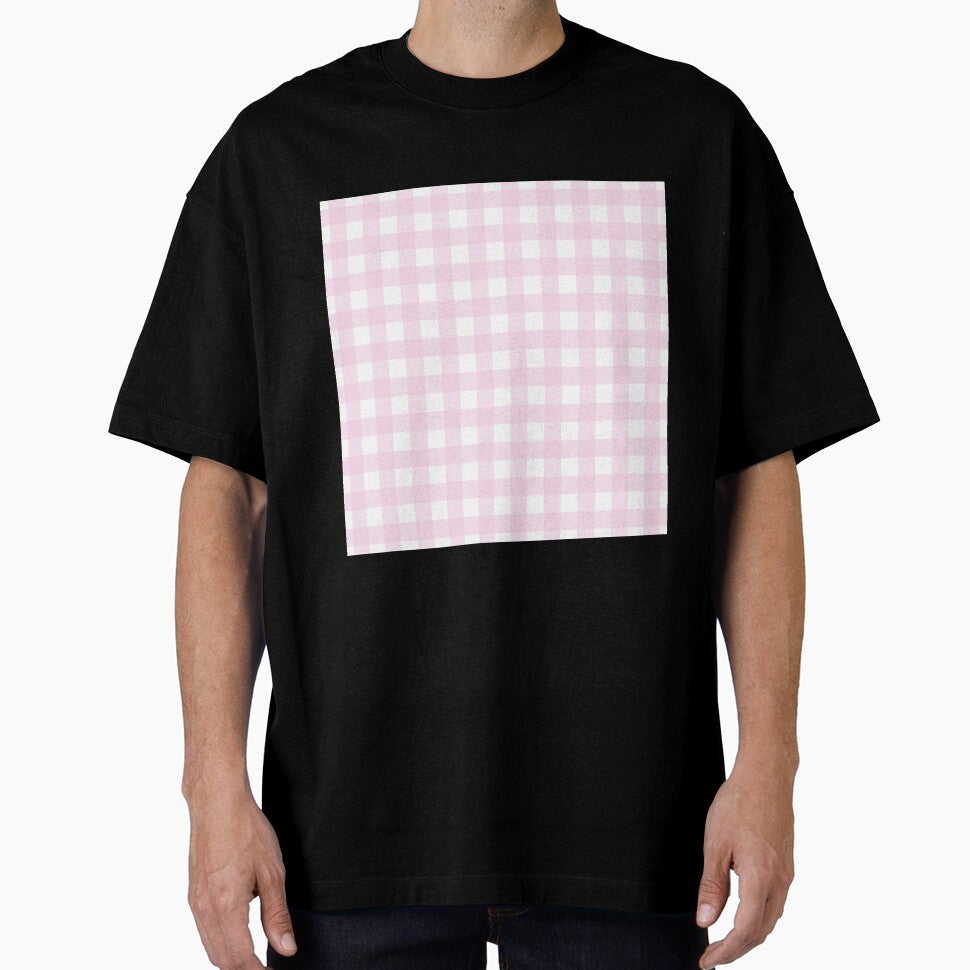 Soft Pink And White Stripe Check Plaid Pattern by IZiets Unisex , , , Long Sleeve Tee