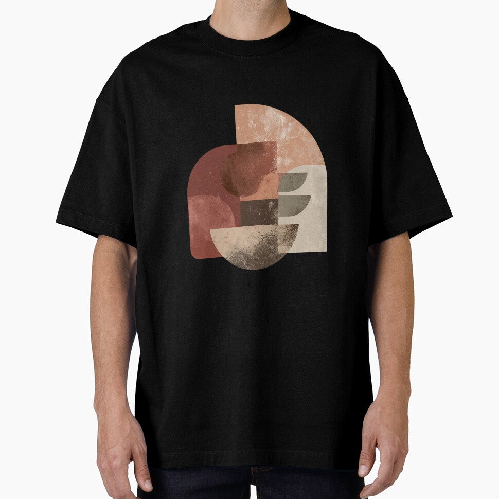 Abstract geometric boho shapes in earth tones – minimalist artwork by Meiersbeste