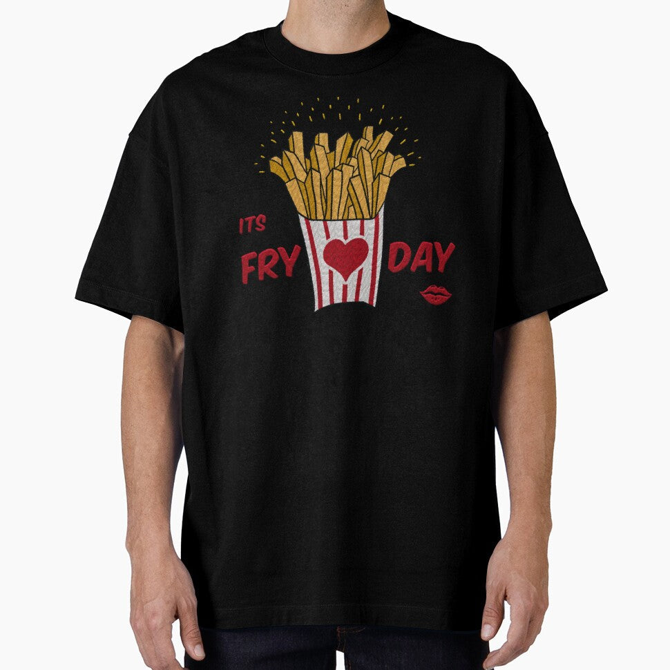 embroidery iron patch textured graphic artwork - its fry day (its friday) french fries funny logo badge emblem by hayrpictures