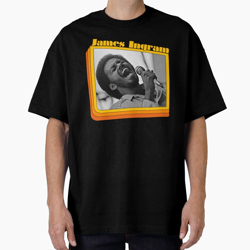 James Ingram - Retro Singer Songwriter 70s Music Fan Design by darklordpug Unisex , , , Long Sleeve Tee