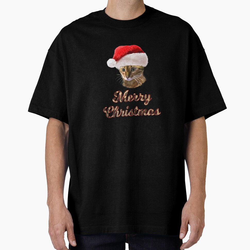 Bengal Cat Leopard Kitty Print Merry Christmas Premium by tomlopez2001us Unisex , , , Long Sleeve Tee
