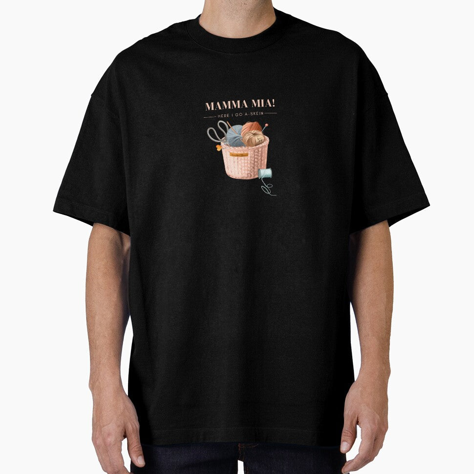 Mamma Mia! Here I go A-Skein yarn pun by 442b Unisex , , , Long Sleeve Tee
