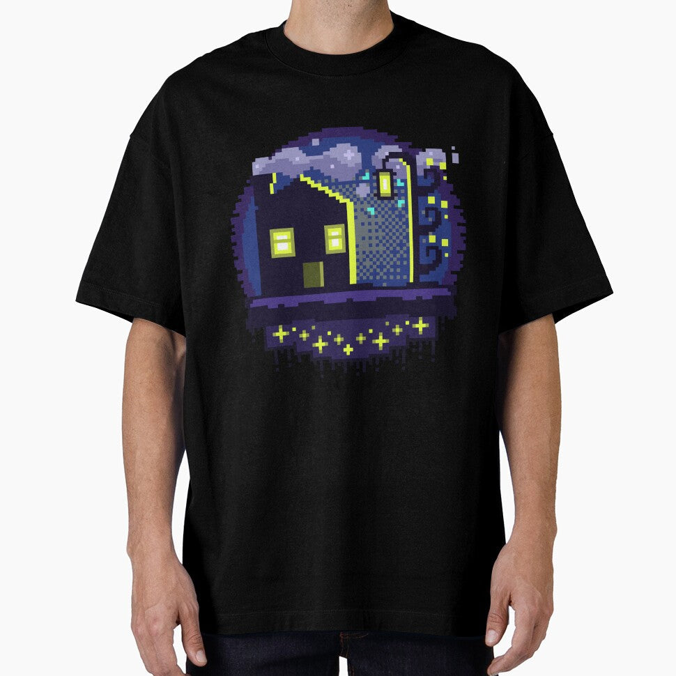 Pixel Art - Lamp and House by Kaiko-Roku Unisex , , , Long Sleeve Tee