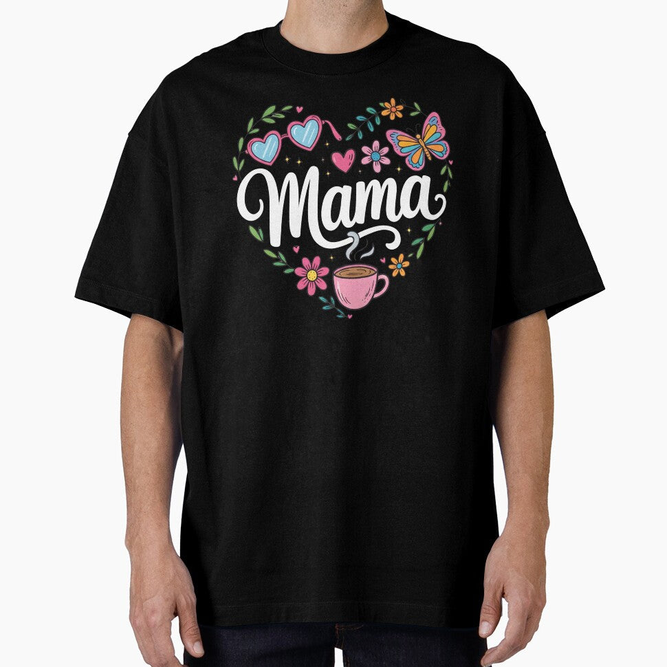 Cotton Heart Flower Butterfly And Coffee Mama by VGAfanatic Unisex , , , Long Sleeve Tee