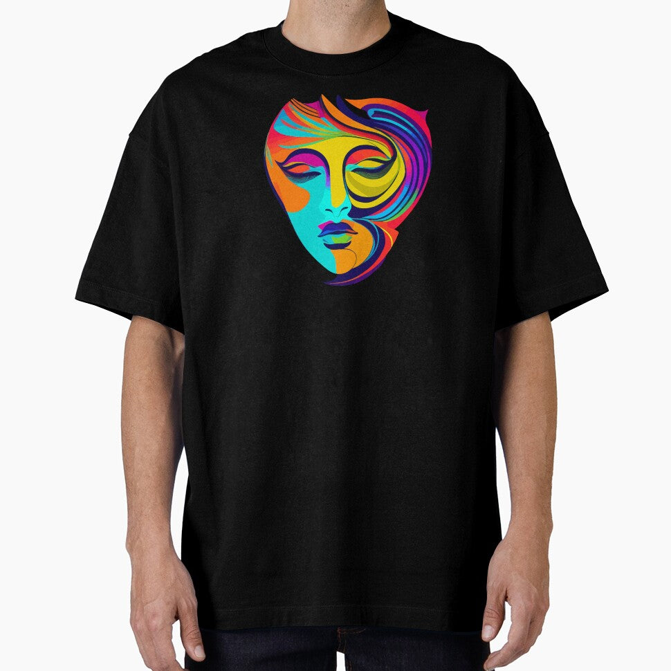 Woman Colorful Whimsical Face by spyduckz