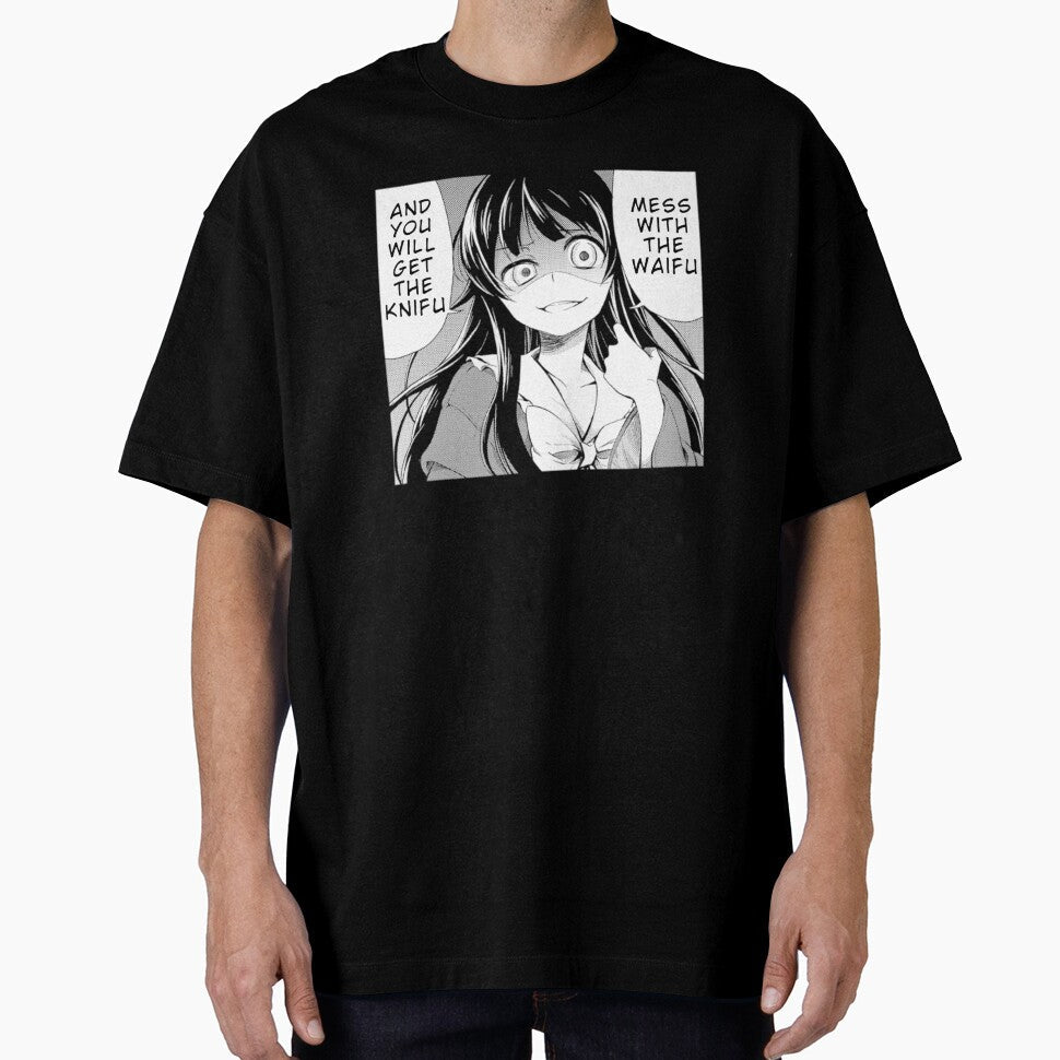 Mess With The Waifu You Will Get The Knifu by therealsadpanda Unisex , , , Long Sleeve Tee