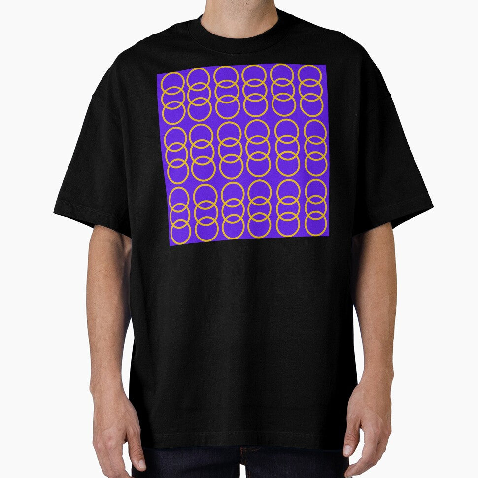 Overlapping Yellow Circles on Purple – Bold Modern Geometric Pattern by Cultradesign