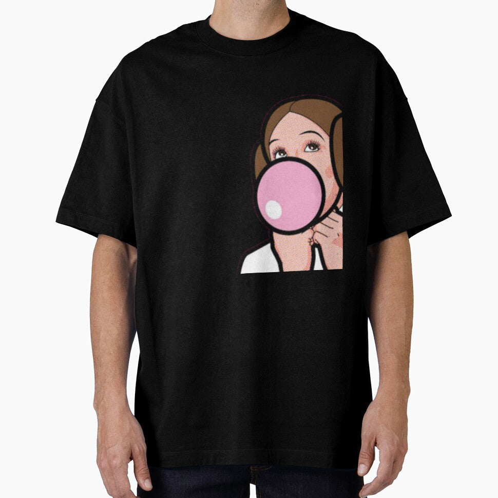 Pop Art girl blowing chewing gum by DuaaSiddiqui Unisex , , , Long Sleeve Tee