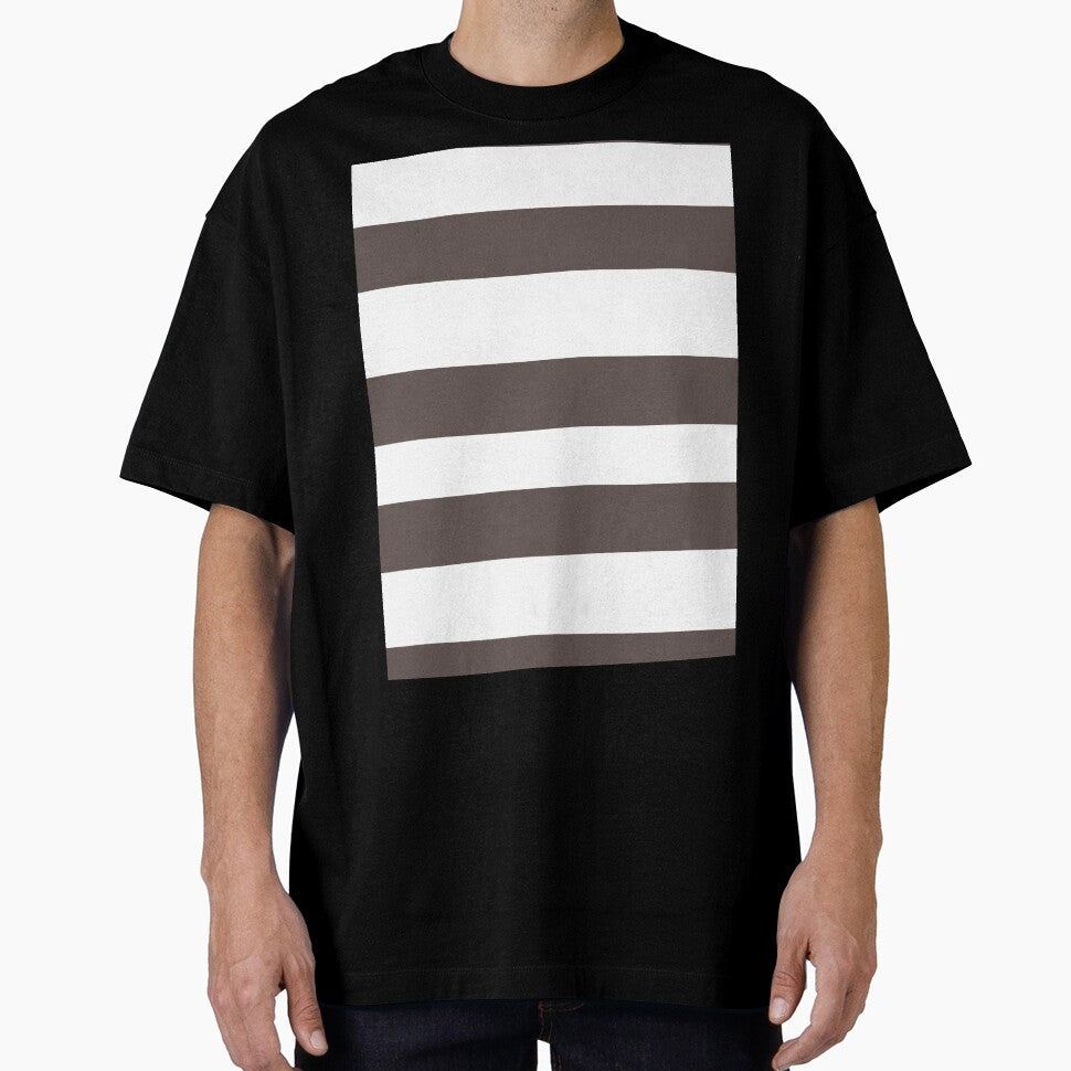 Dark Brown and White Horizontal Stripe Pattern Pairs DE 2022 Popular Color Nomad DET697 by ColorOfTheYears