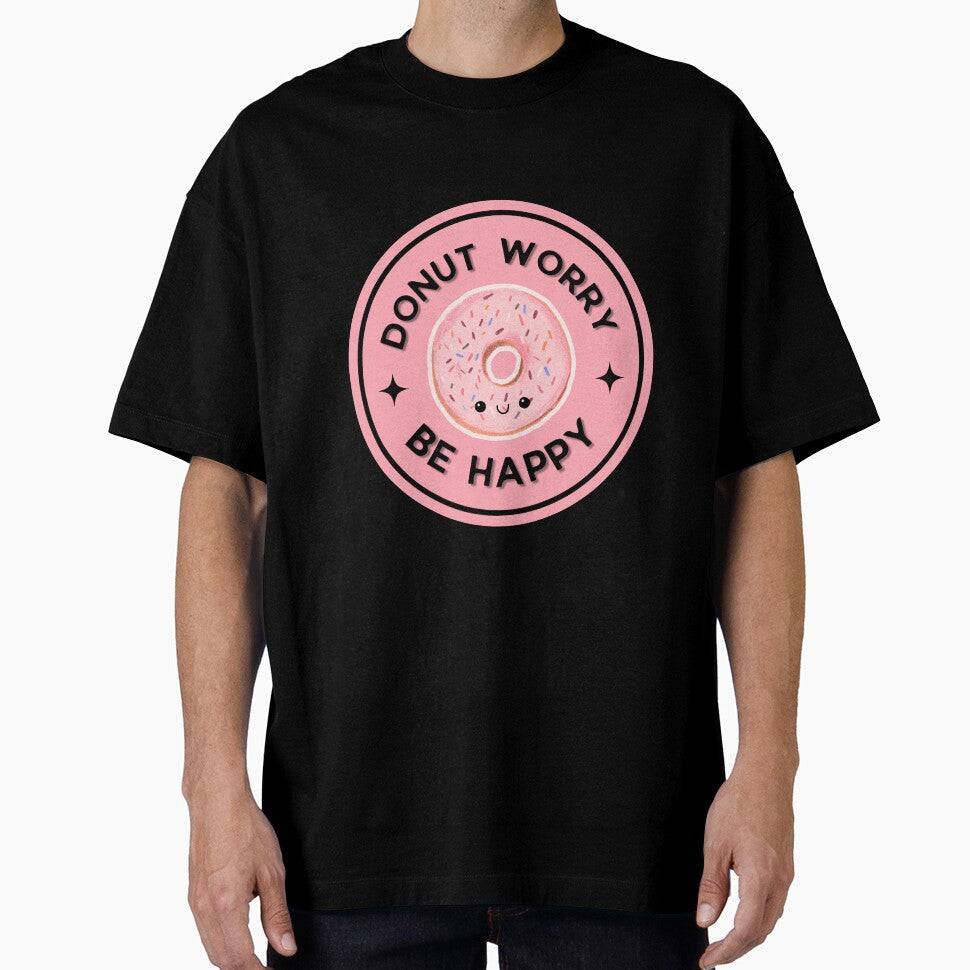 Donut - Donut Worry, Be Happy by Elizebeth Nacion Unisex , , , Long Sleeve Tee