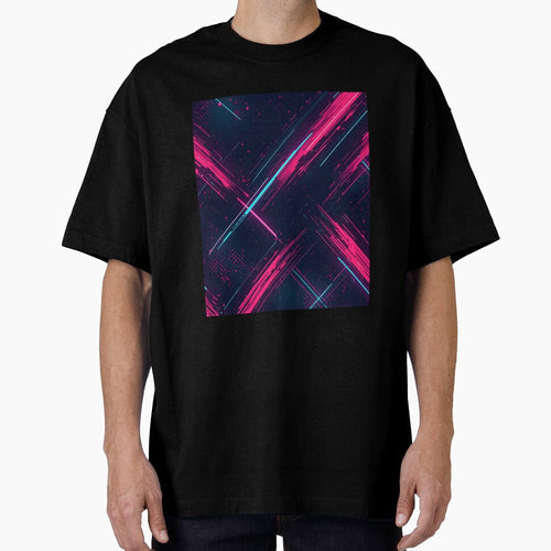Abstract Cyberpunk Neon Lines Background with Glitch Tech Aesthetic by VibranPalette