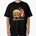 Kawaii Burger Running From Spilled Soda by CanvasCutie Unisex , , , Long Sleeve Tee
