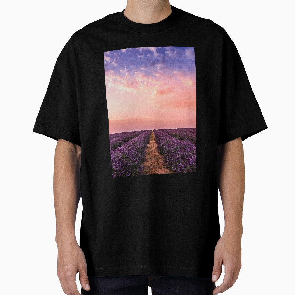 Beautiful Lavender Flower Fields by PotluckPrints Unisex , , , Long Sleeve Tee