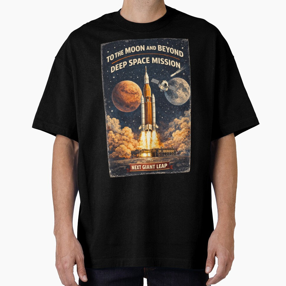 Vintage Space Rocket Launch Poster – Deep Space Mission by YBsahadow