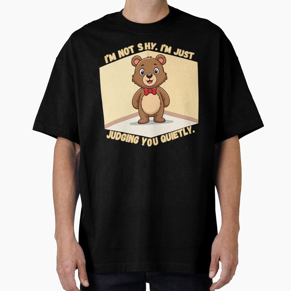 I’m Not Shy, I’m Just Judging You Quietly – Funny Bear Introvert by JCRockDesign Unisex , , , Long Sleeve Tee