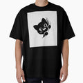 Peeking Black Cat Scratching Design – Cute Minimalist by Josinta