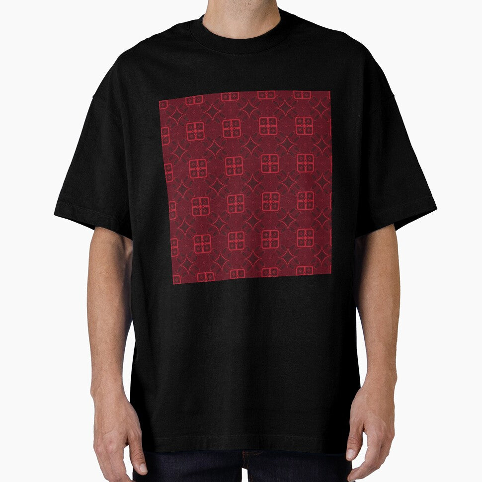 Bohemian floral tribal seamless in deep & soft red. A chic editable pattern for apparel by zephstudoartist