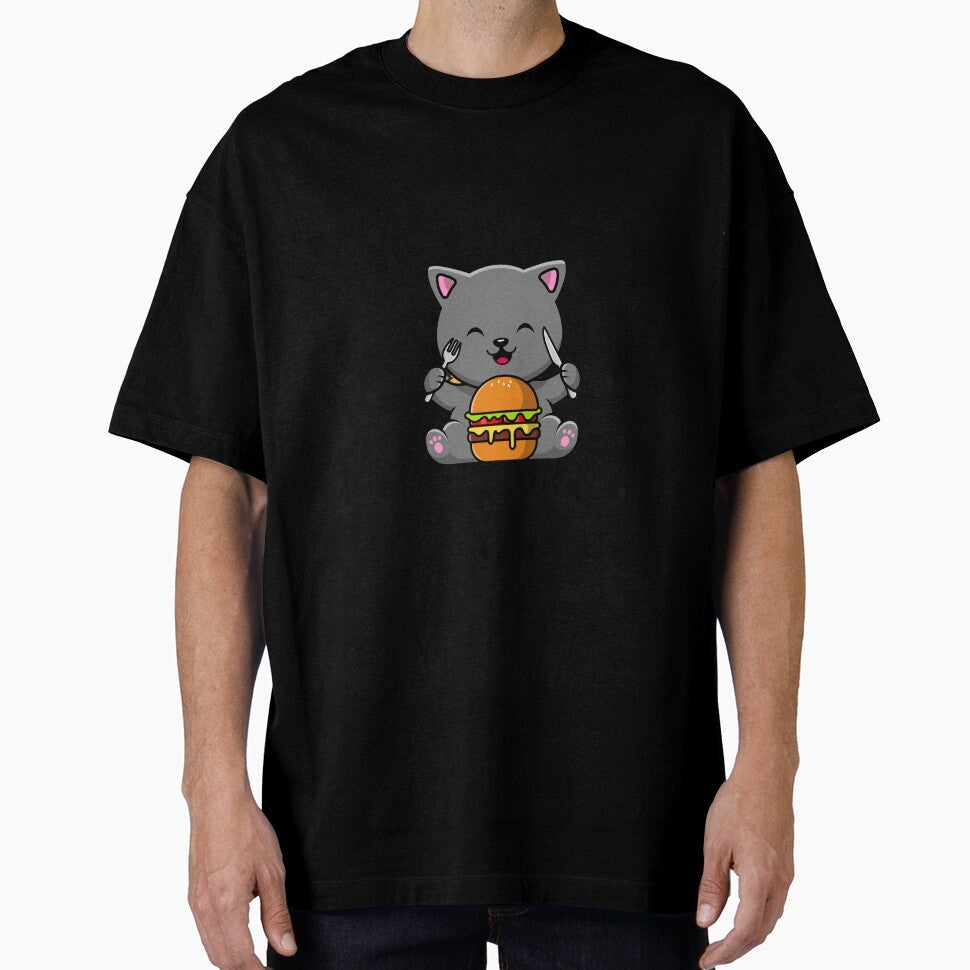 Cat Eating Burger by BDG06