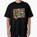 Anxiety Attack Gifts My Anxiety Is Chronic But This Ass Is Iconic Unisex-Adults Retro Groovy Anxiety Design Black Small by EzraIBlankenshi
