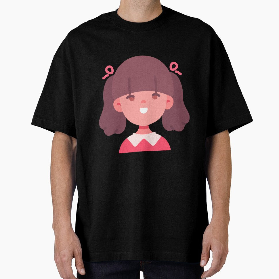 Girl Face Character by KidsAwesom Unisex , , , Long Sleeve Tee