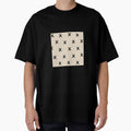 Minimal Black X Pattern Beige Aesthetic Seamless Modern Abstract Brush Stroke Design by WellN
