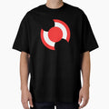 Red Circle Orbit - Bold Geometric Abstract on Black by Uceepeace