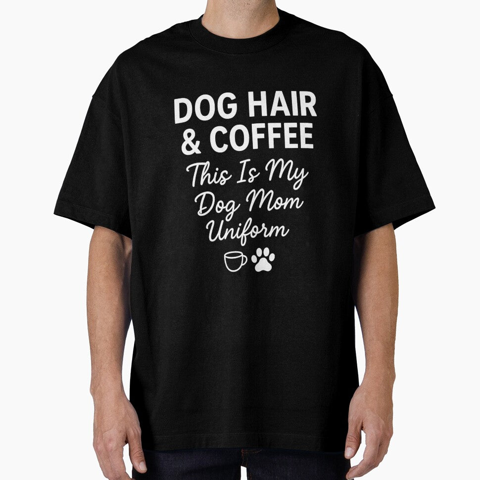 Dog Hair & Coffee Dog Mom Uniform Sticker – Funny Dog Lover Coffee Quote Design for Pet Moms & Trendy Aesthetic Gifts by Dimitrispoli