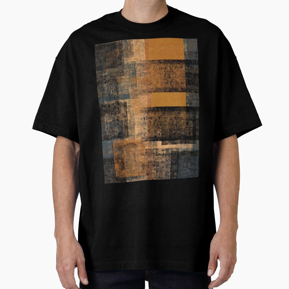 Rust and gold geometric abstract by Sunakokookkook